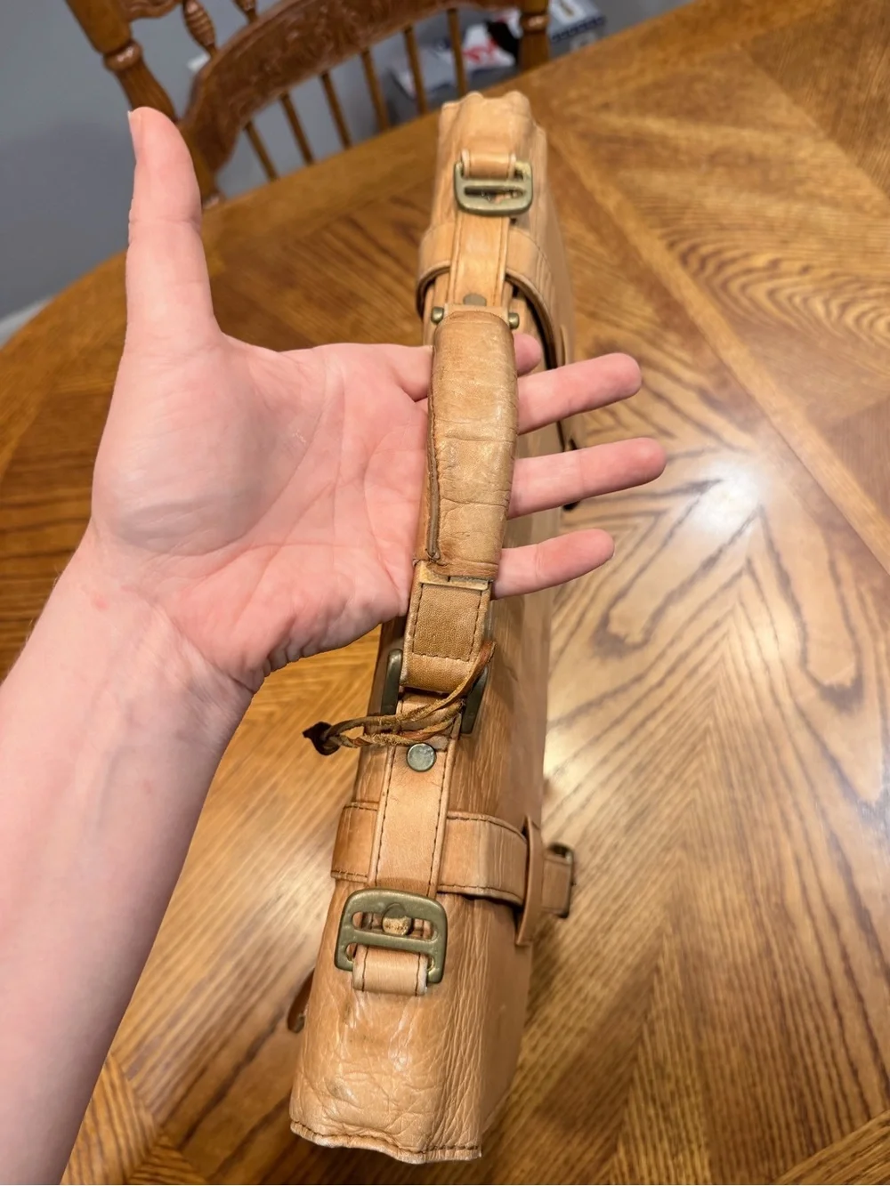 Frye Leather Briefcase in Light Tan *Project*